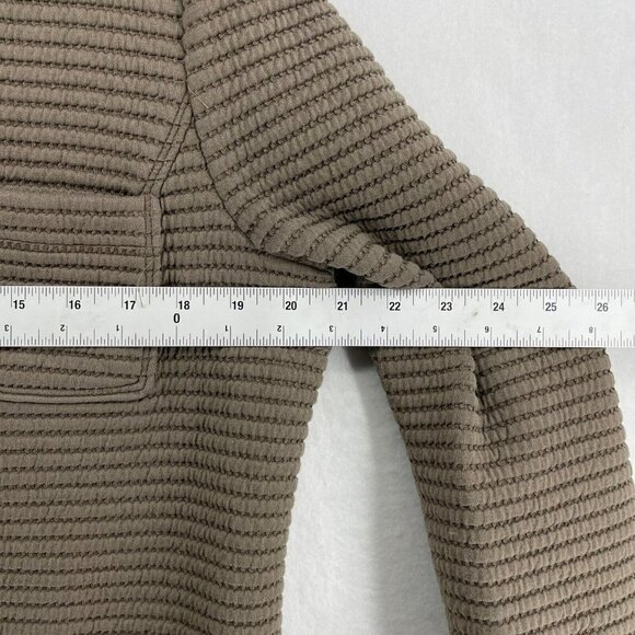 Worth Cardigan Jacket Women Sz 12 Taupe Button-Up Ribbed V-Neck Stretch Pockets - Picture 3 of 13